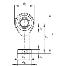杆端轴承 GIKPSR12-PS, 根据 DIN ISO 12 240-4 标准，特种钢材料，带右旋内螺纹，免维护