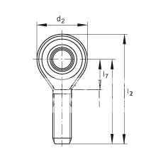 杆端轴承 GAKSL12-PS, 根据 DIN ISO 12 240-4 标准，特种钢材料，带左旋外螺纹，免维护