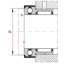 滚针/推力球轴承 NKX12, 根据 DIN 5429 标准的推力轴承组件，单向，无端盖，油润滑