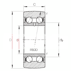 滚轮 LR50/5-2RSR, 双向，两侧密封