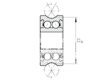 外径带修形的滚轮 LFR5201-12-2Z, 定位滚轮，双列，两侧间隙密封