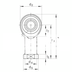 杆端轴承 GIKL12-PB, 根据 DIN ISO 12 240-4 标准，带左旋内螺纹，需维护