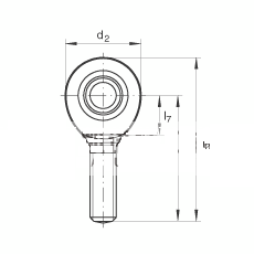 杆端轴承 GAR12-UK, 根据 DIN ISO 12 240-4 标准，带右旋外螺纹，需维护