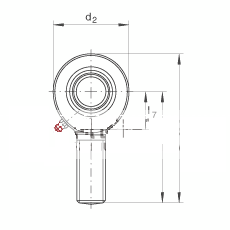 杆端轴承 GAL12-DO, 根据 DIN ISO 12 240-4 标准，带左旋外螺纹，需维护