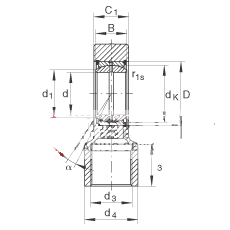 液压杆端轴承 GIHRK80-DO, 根据 DIN ISO 12 240-4 标准，带右旋螺纹夹紧装置，需维护