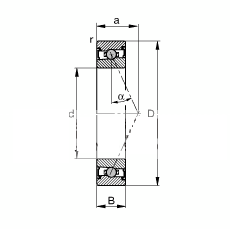 主轴轴承 HCS7019-E-T-P4S, 调节，成对或单元安装，接触角 α = 25°，两侧唇密封，非接触，限制公差