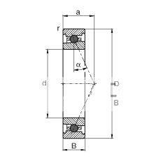 主轴轴承 HC71914-E-T-P4S, 调节，成对或单元安装，接触角 α = 25°，陶瓷球，限制公差