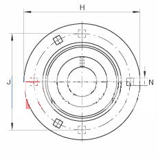 轴承座单元 RRY12-VA, 带三个/四个螺栓孔的法兰的轴承座单元，冲压钢板，内圈带平头螺钉，R型密封， 耐腐蚀保护，无再润滑结构