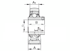 直立式轴承座单元 RASEY1-7/16, 铸铁轴承座，外球面球轴承，根据 ABMA 15 - 1991, ABMA 14 - 1991, ISO3228 内圈带有平头螺栓，R型密封，英制